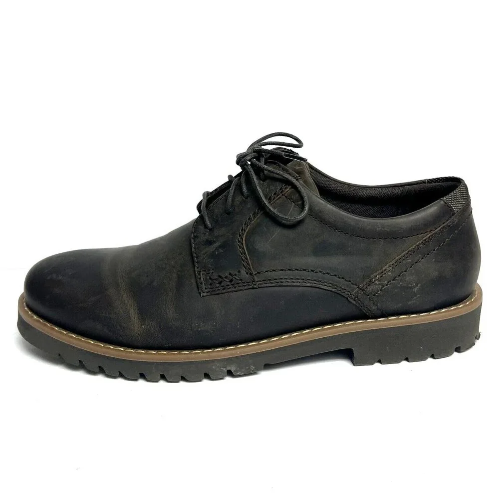 Rockport Mens Mitchell Plain Toe Oxford Brown Size 12Wide